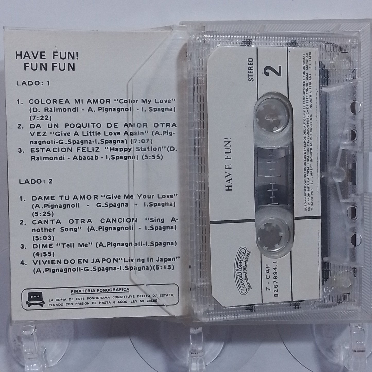 cassette Fun Fun Have Fun made peru 1986 Electronic disco