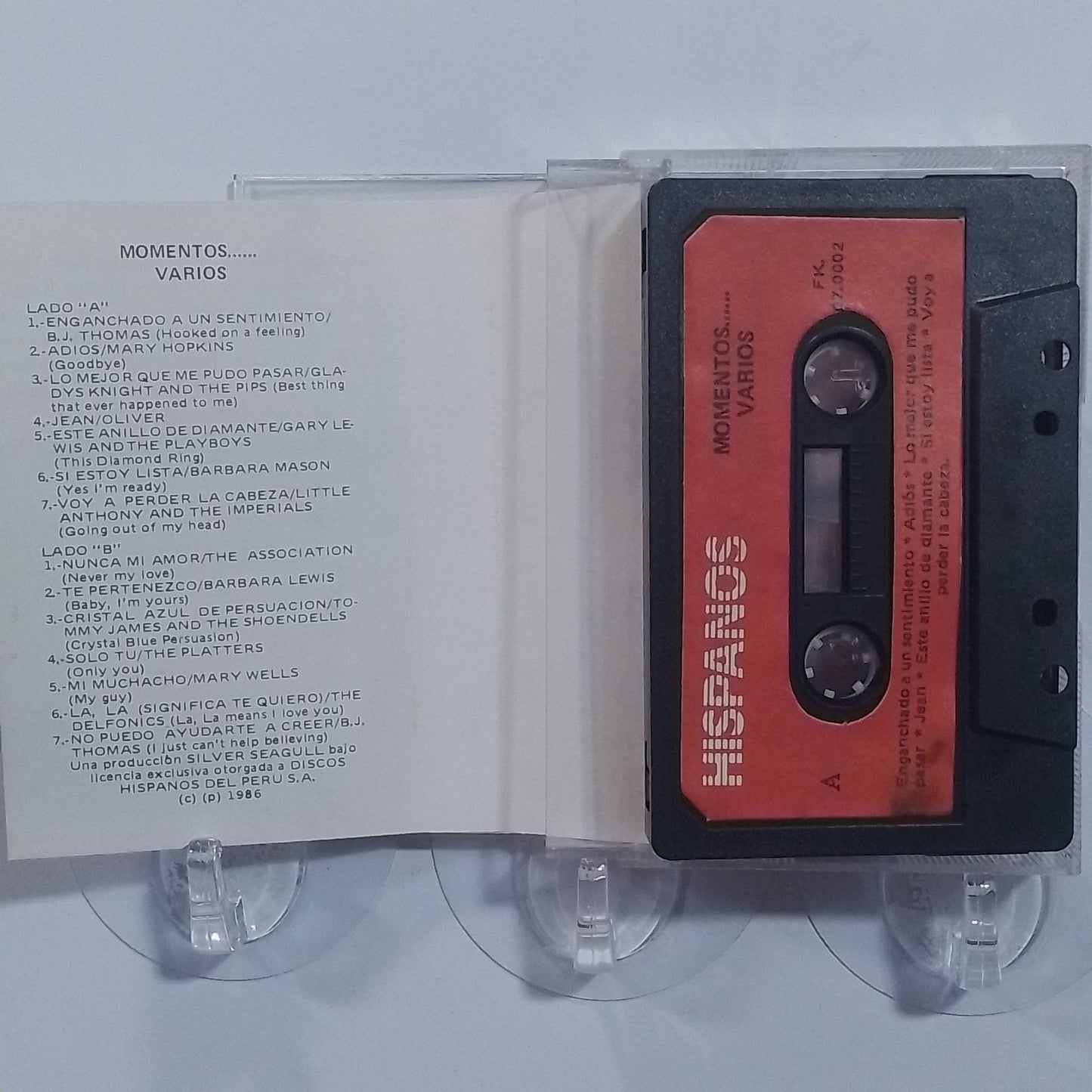 cassette Momentos Vol 2 B.J. Thomas The Platters Mary Hopkin varios made peru 1980 pop rock