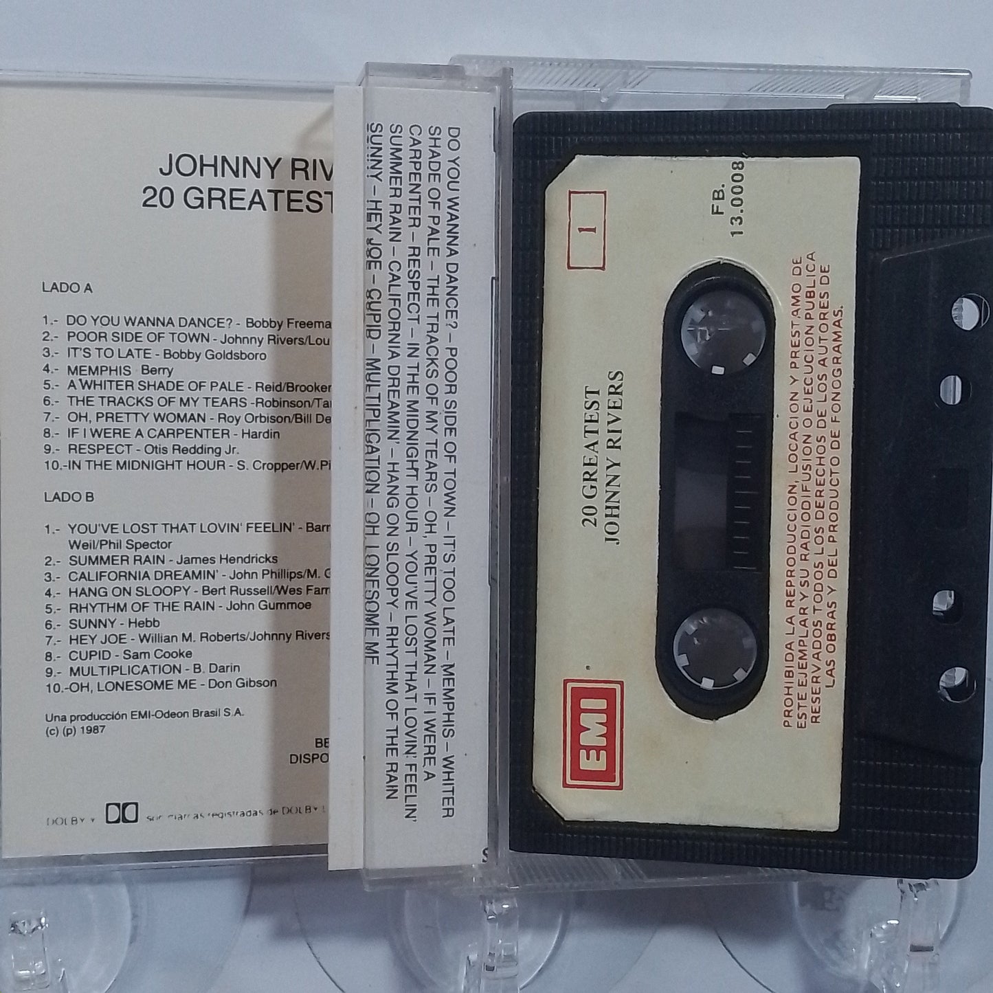 cassette Johnny Rivers 20 Greatest Hits made peru 1987 rock