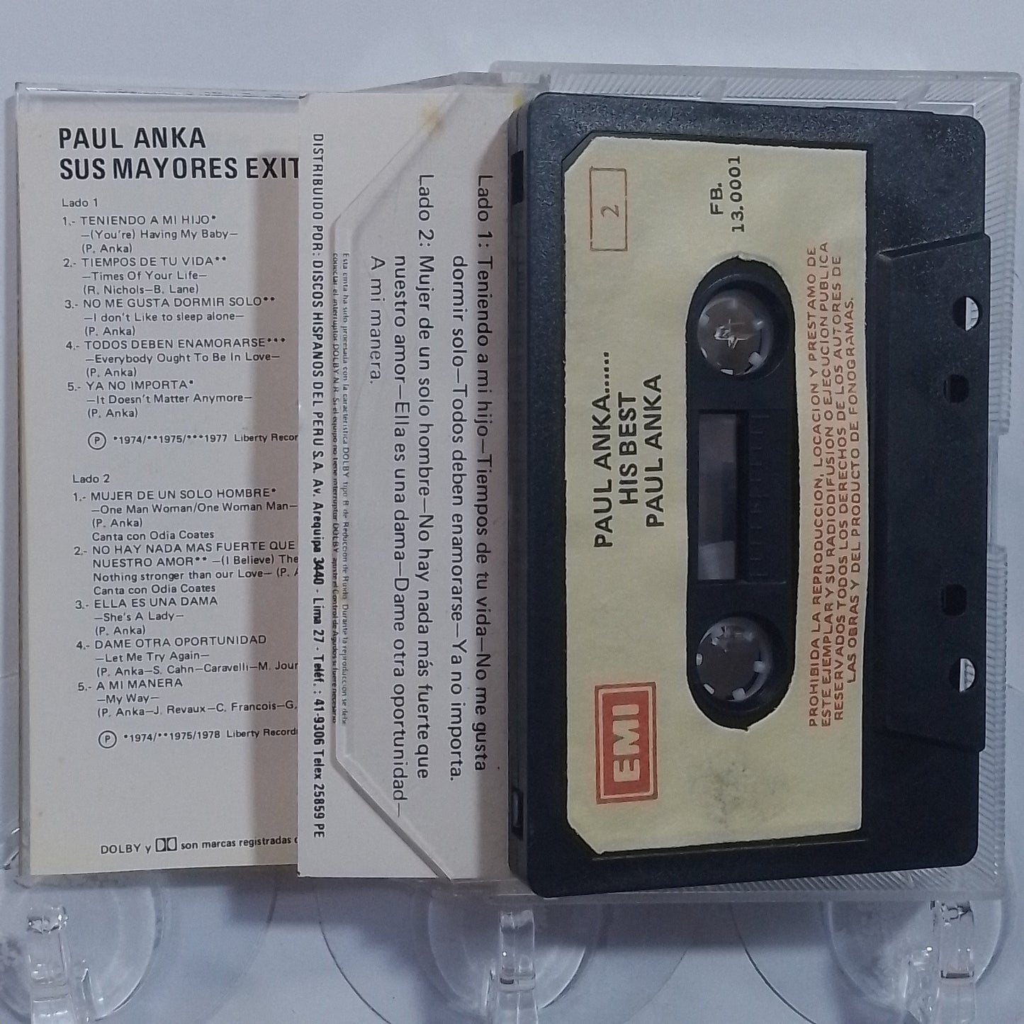 cassette paul anka sus mayores exitos made peru 1980 pop