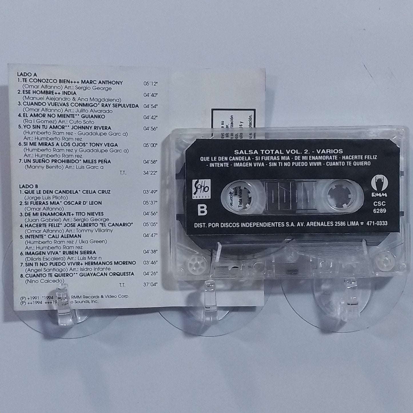 cassette salsa total vol 2 marc anthony india tony vega varios made peru 1994 latin salsa
