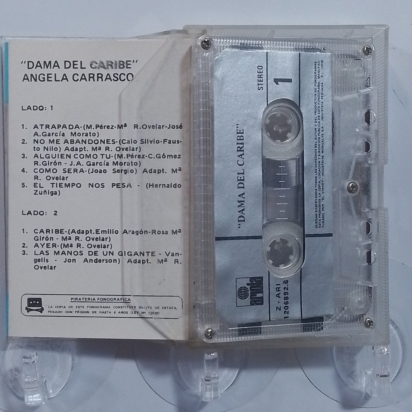 cassette Angela Carrasco Dama Del Caribe made peru 1985 balada latin
