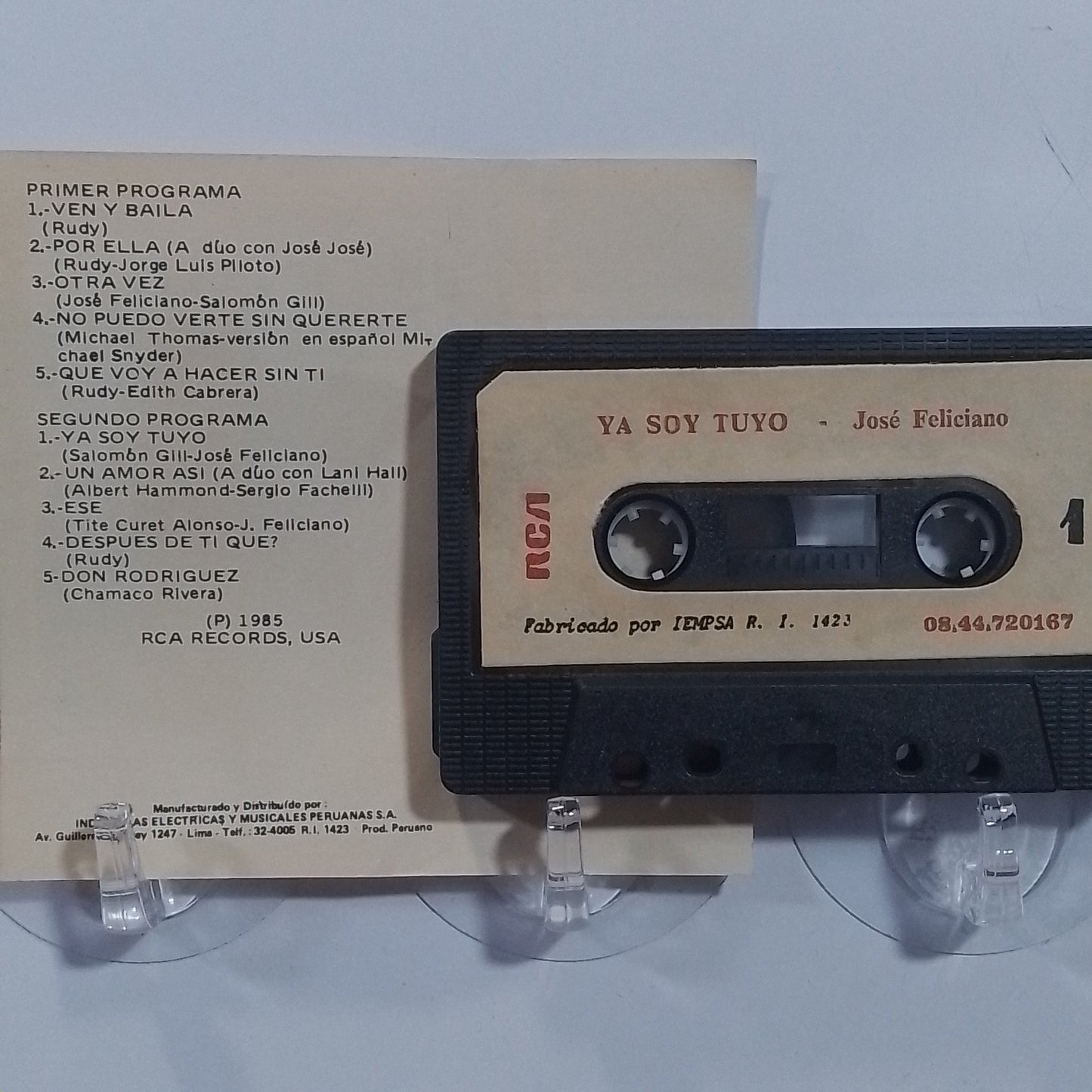 cassette Jose Feliciano Ya Soy Tuyo made peru 1985 latin pop