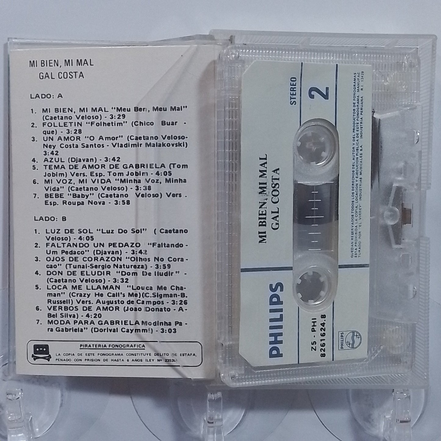 cassette Gal Costa Mi Bien Mi Mal made peru 1986 latin bossa nova