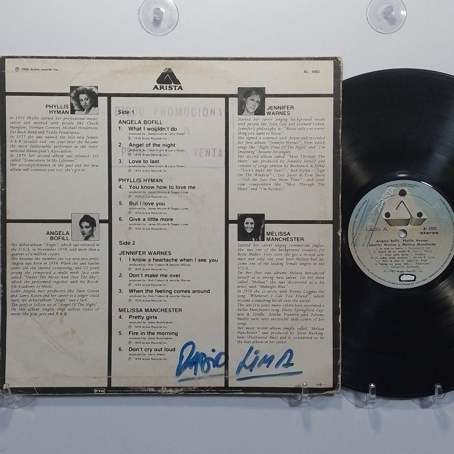 lp 4 Estrellas De Arista Angela Bofill Phyllis Hyman Jennifer Warnes Melissa Manchester made peru 1980 promocional soul pop rock