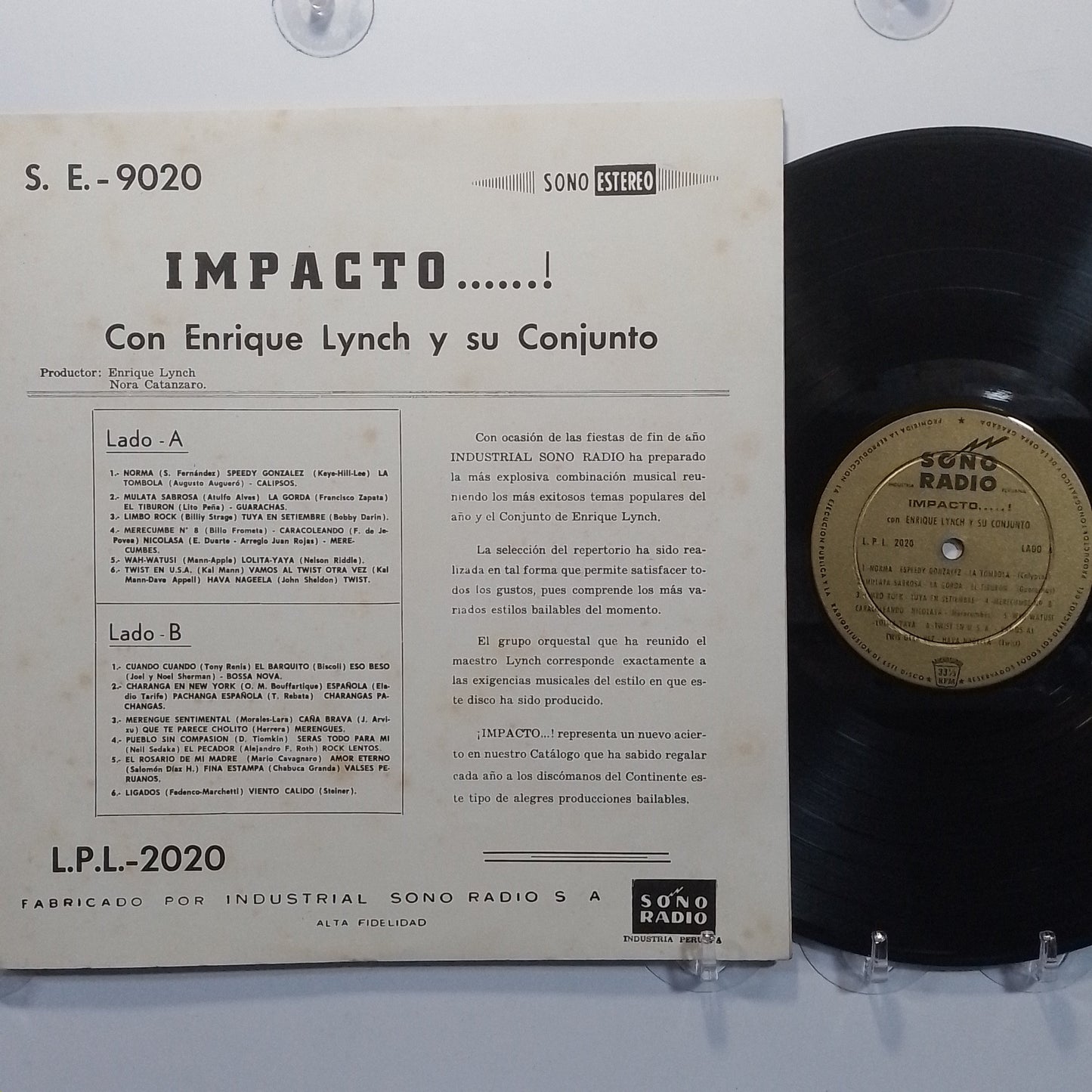 lp Enrique Lynch Y Su Conjunto Impacto made peru 1964 merengue guaracha