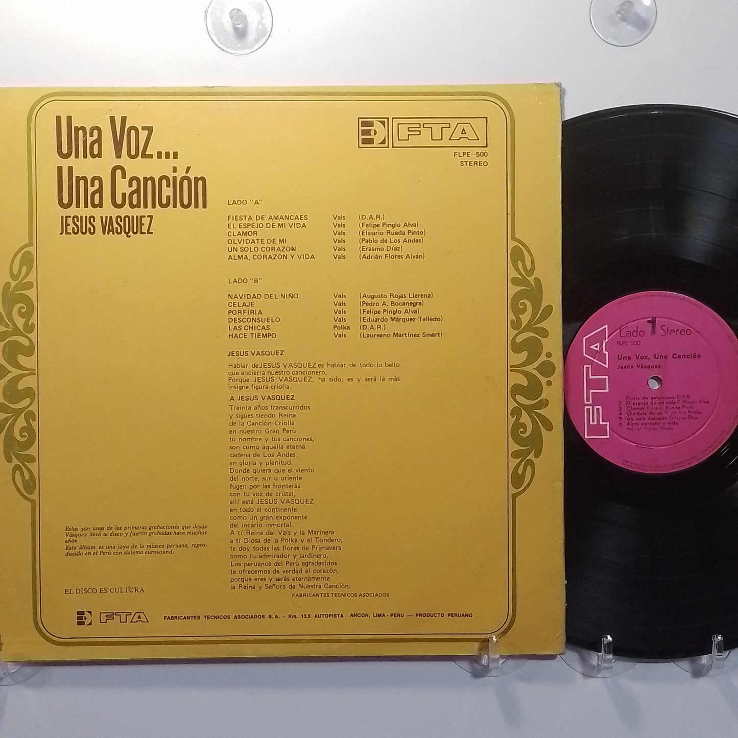 lp Jesus Vasquez Una Voz Una Cancion made peru 1976 criollo folk