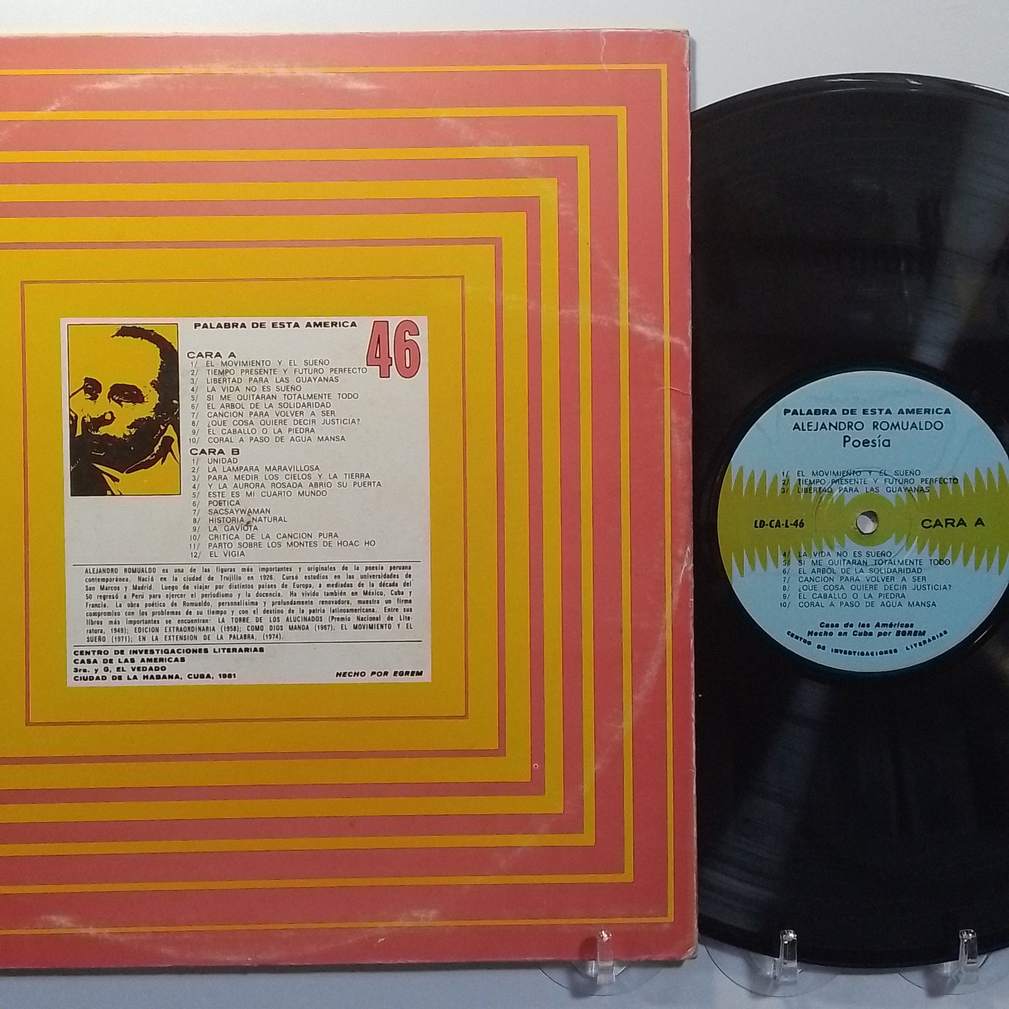lp Alejandro Romualdo Poesia Y Prosa made cuba 1981 poesia protesta