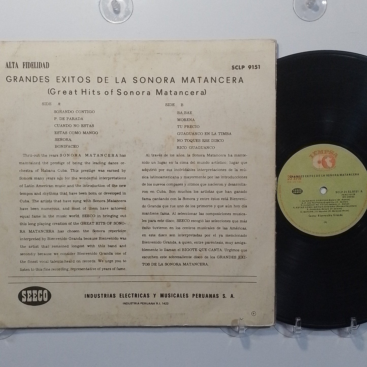 lp La Sonora Matancera Grandes exitos De la Sonora Matancera made peru 1959 guaguanco latin