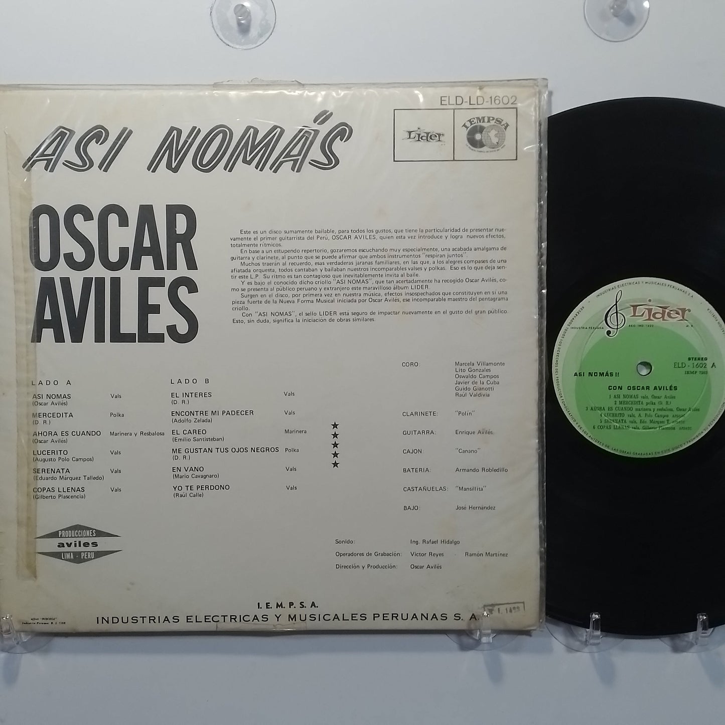 lp oscar aviles asi no mas made peru 1970 criollo folk