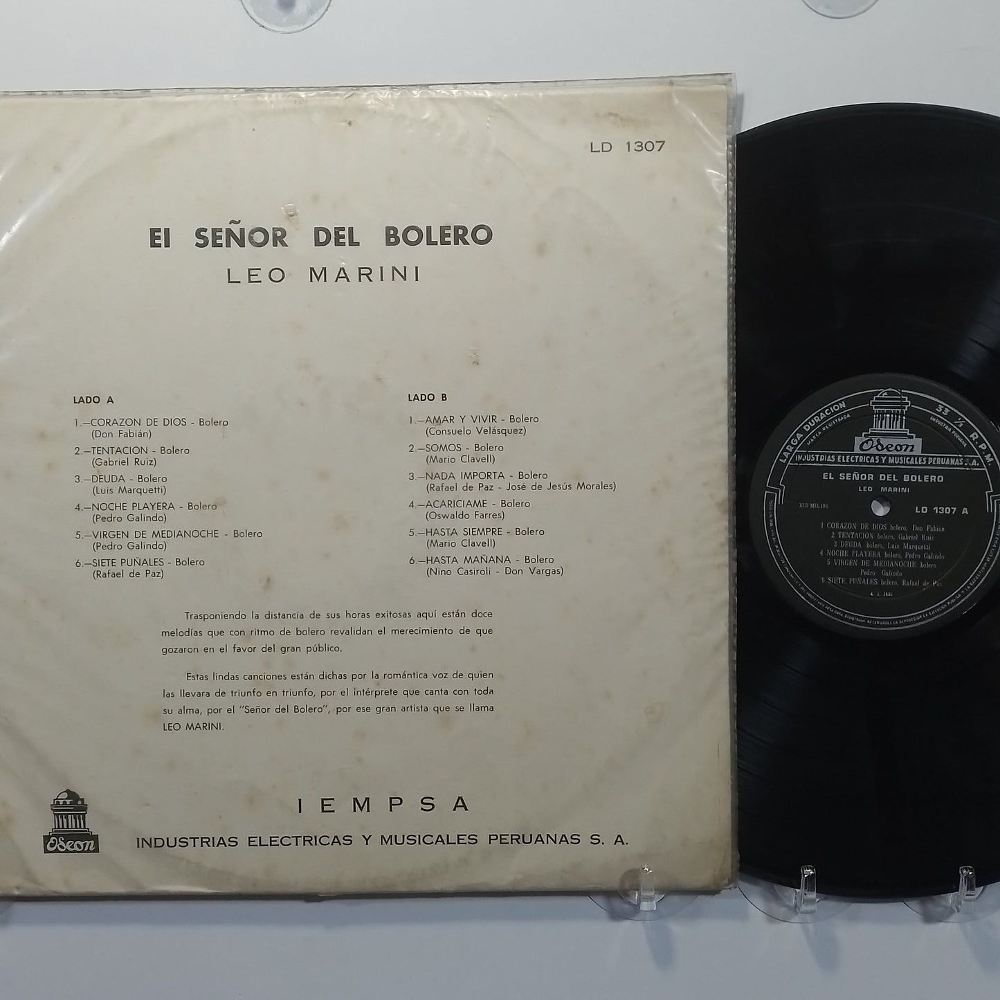lp Leo Marini El Señor Del Bolero made peru 1960 latin bolero