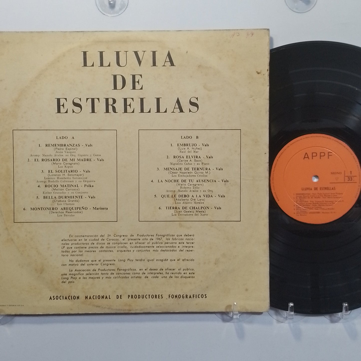 lp lluvia de estrellas jesus vasquez mario cavagnaro chabuca granda varios made venezuela 1970 criollo folk
