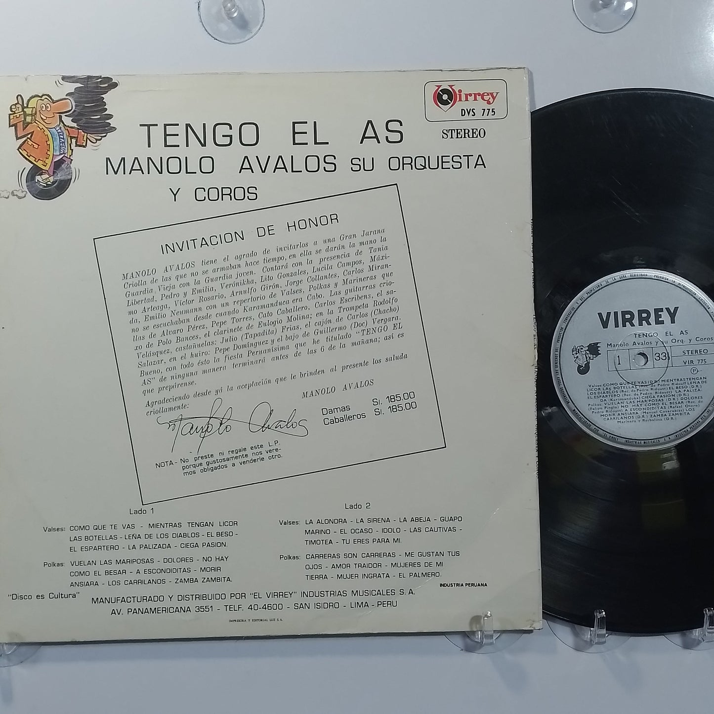 lp Manolo Avalos Tengo El As made Peru 1972 vals folk