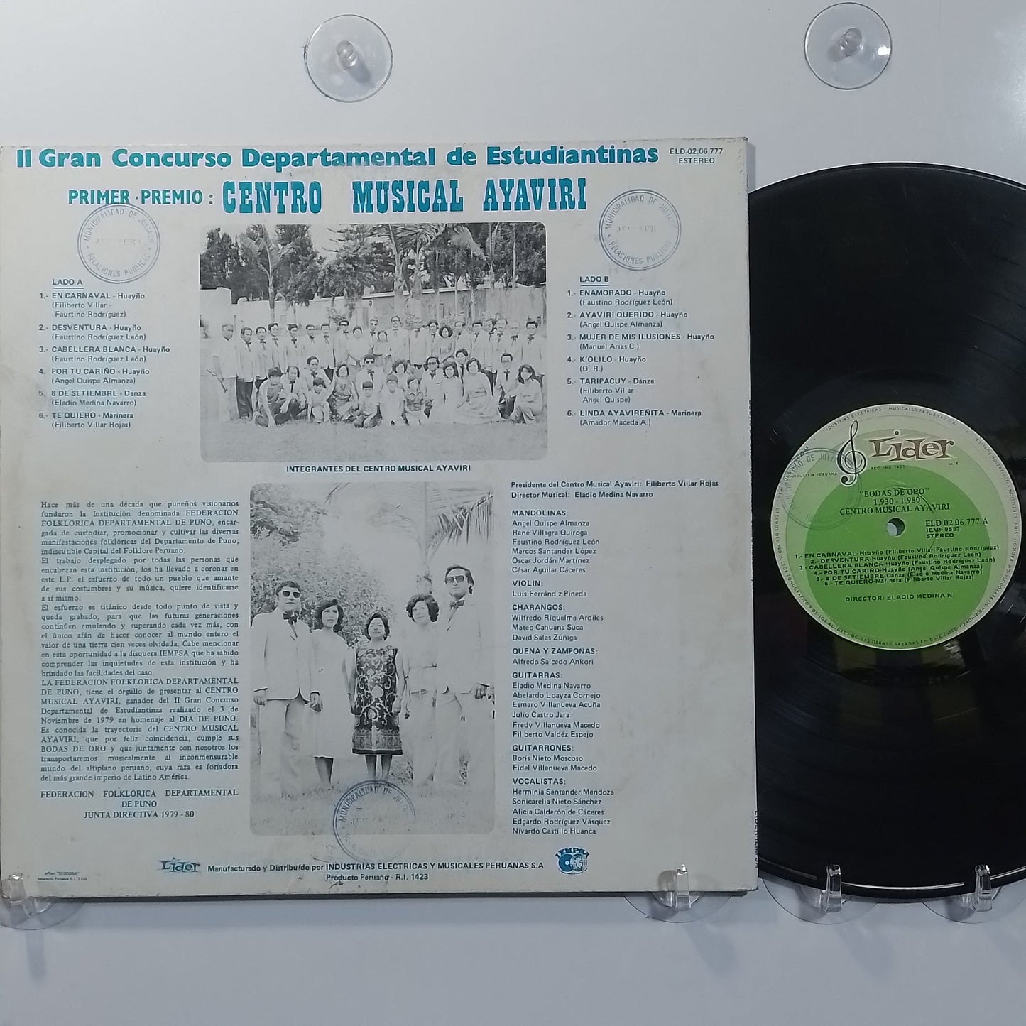 lp Centro Musical Ayaviri Bodas De Oro 1930 - 1980 made Peru 1980 huayno folk