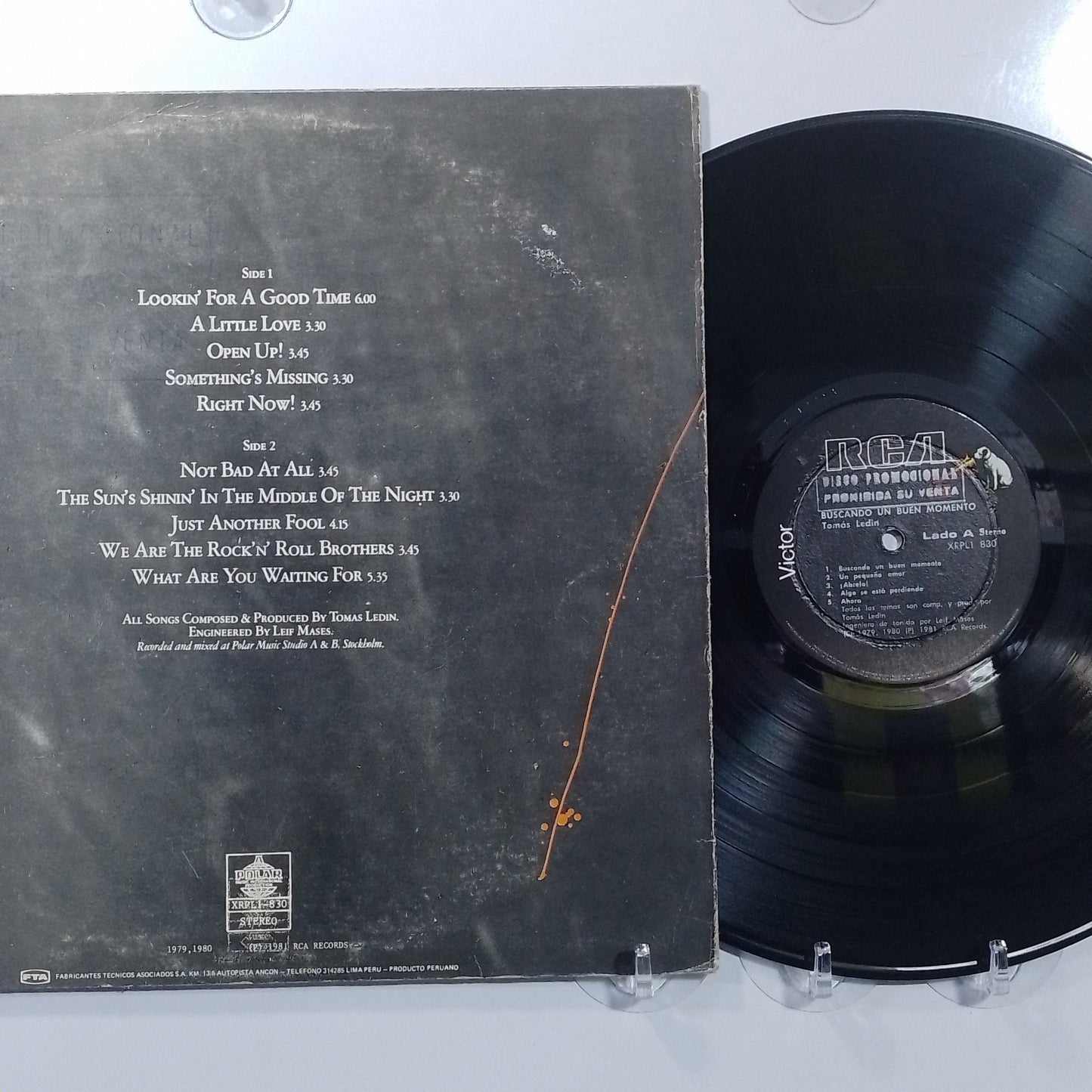 lp tomas ledin buscando un buen momento made peru 1980 promocional pop rock
