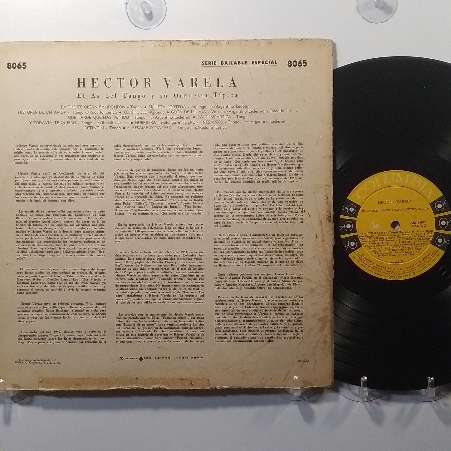 lp Hector Varela Y Su Orquesta Tipica El As Del Tango made argentina 1959 Tango folk