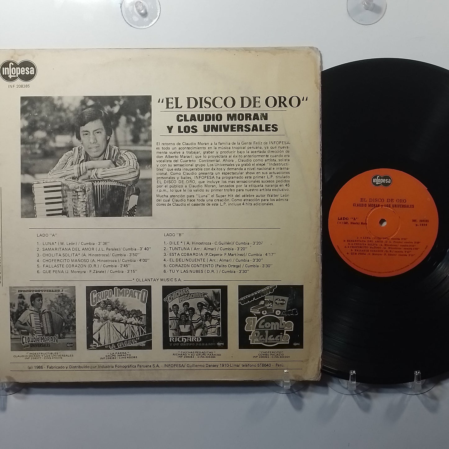 lp Claudio Moran Y Los Universales El Disco De Oro made Peru 1987 Latin Cumbia