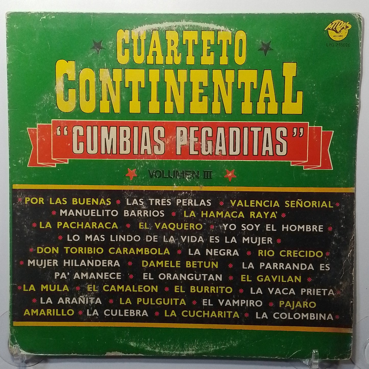 lp Cuarteto Continental Cumbias Pegaditas vol 3 made peru 1984 cumbia