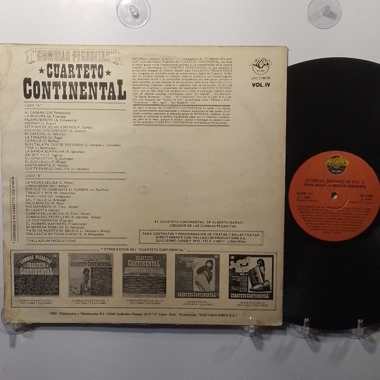 lp cuarteto Continental cumbias pegaditas vol 4 made peru 1984 latin cumbia