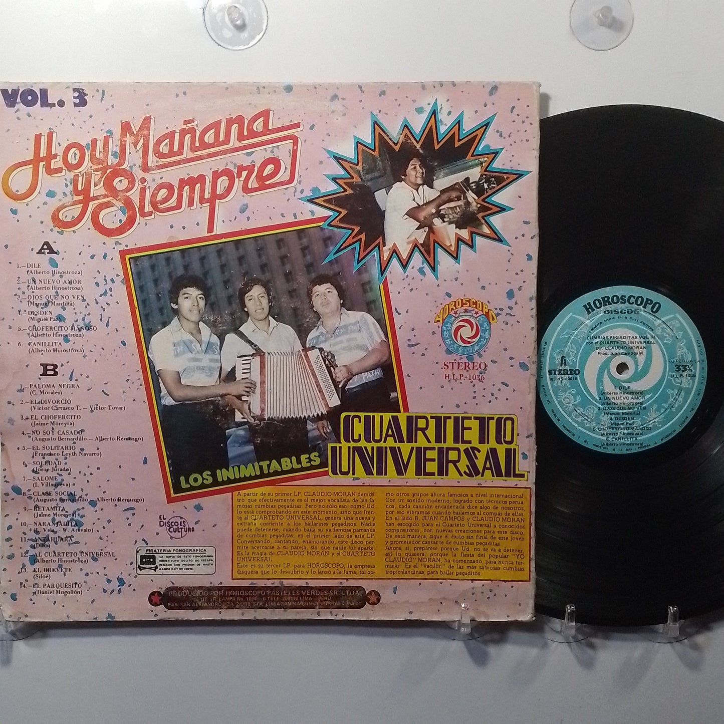 lp Cuarteto Universal Hoy Mañana Y Siempre made peru 1985 latin cumbia