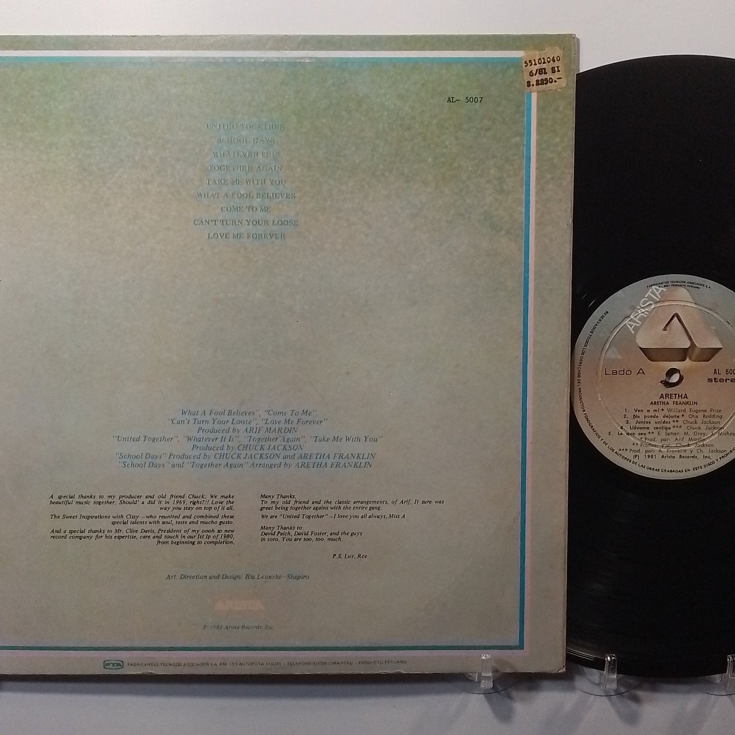 lp Aretha Franklin Aretha made peru 1981 soul pop