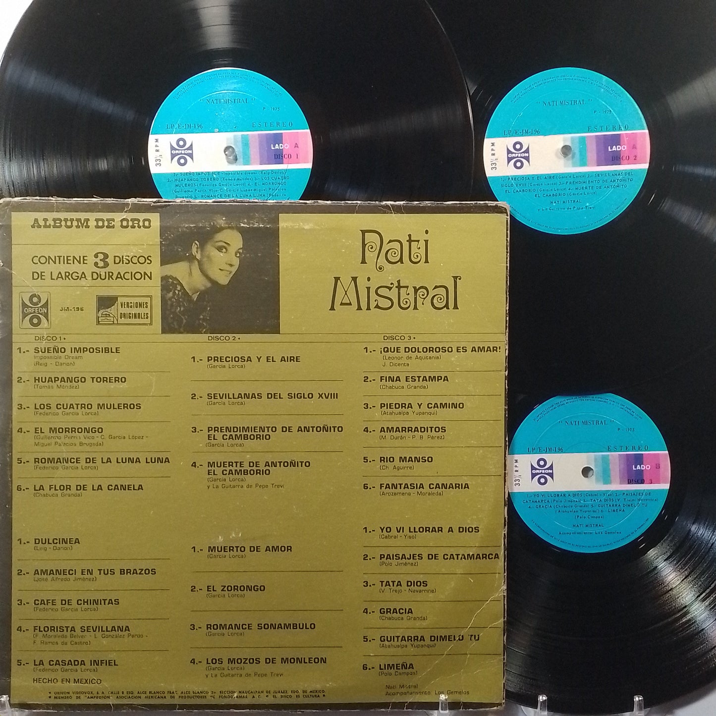 x3 lp Nati Mistral Orfeon Joyas Musicales made México 1972 latin balada