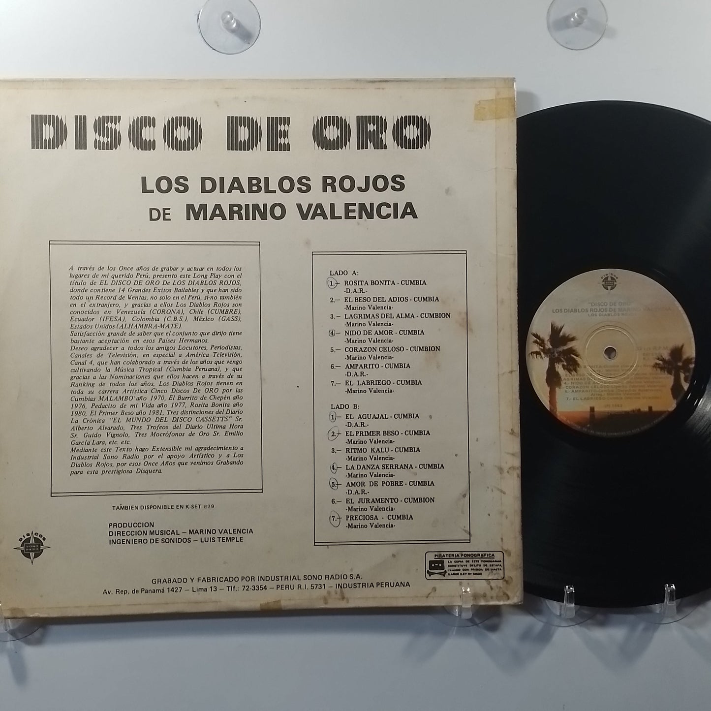 lp los diablos rojos de marino valencia disco de oro made peru 1983 gatefold latin cumbia