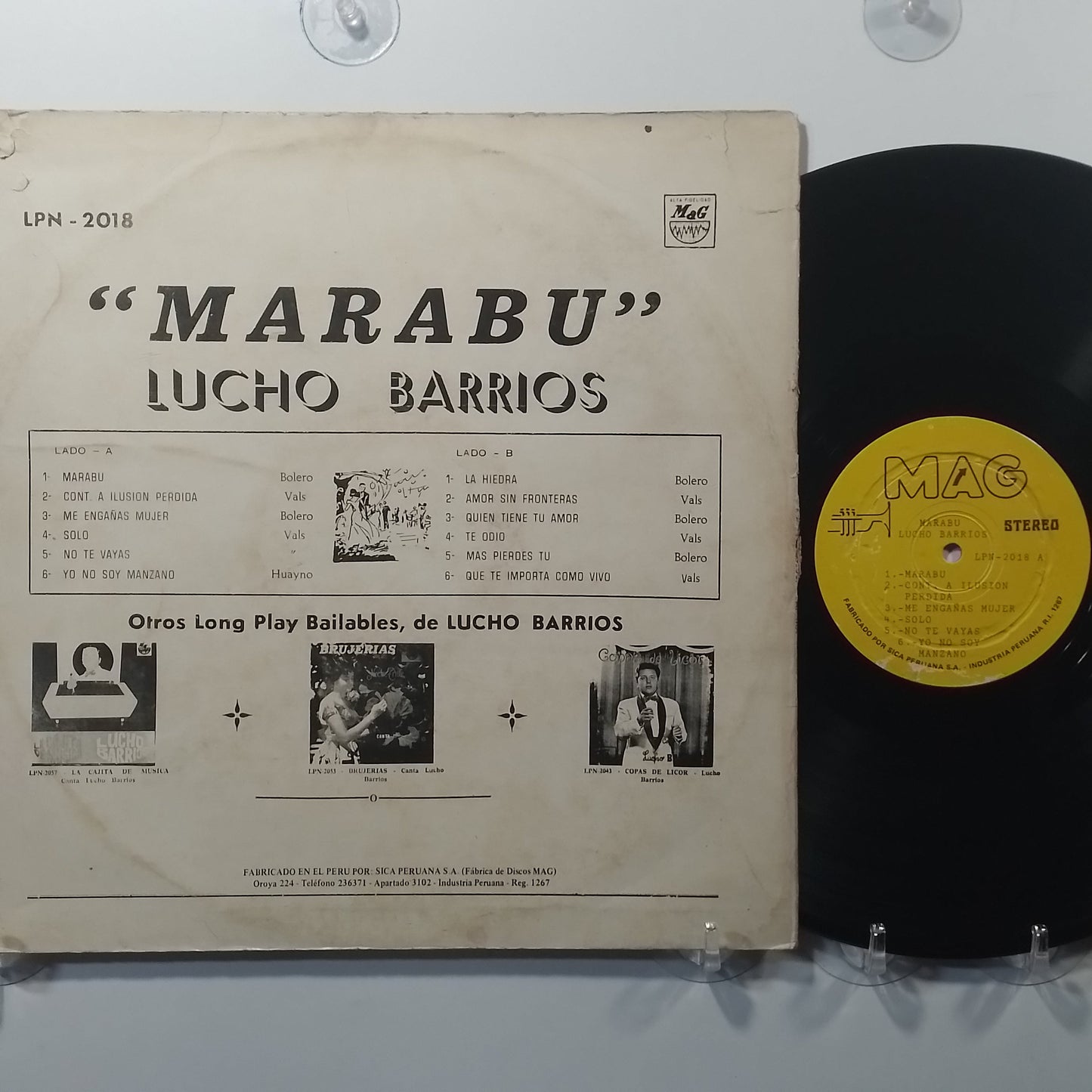 lp Lucho Barrios Marabu made peru 1957 bolero