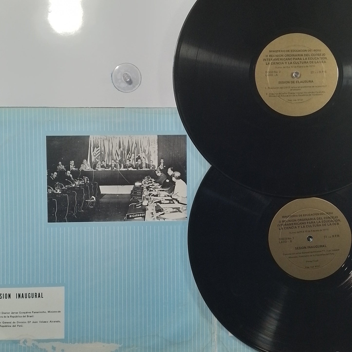 x2 lp juan velasco alvarado 2 reunion ordinaria del consejo intermericano made peru 1971 gatefold historico