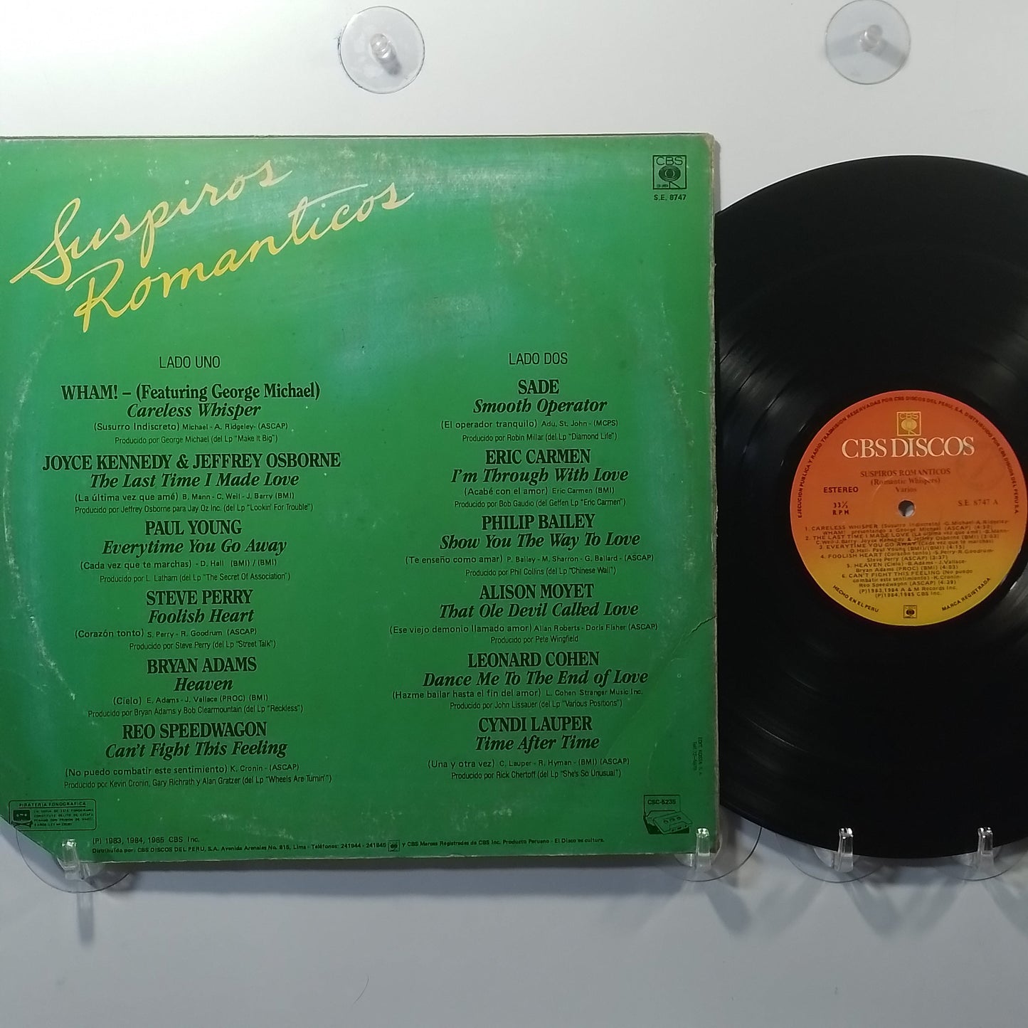 lp suspiros romanticos George Michael Bryan Adams Paul Young varios made peru 1985 pop ballad