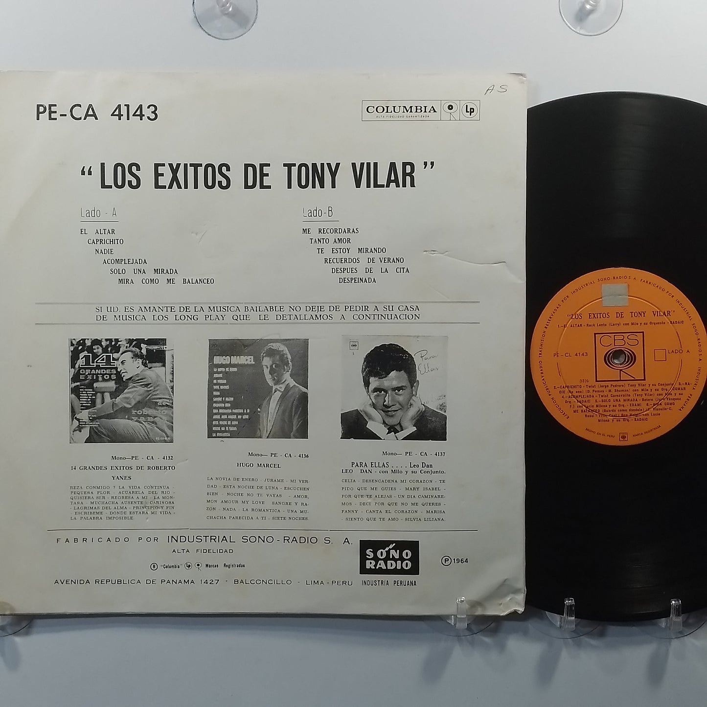 lp Tony Vilar Los Exitos De Tony Vilar made peru 1966 latin rock