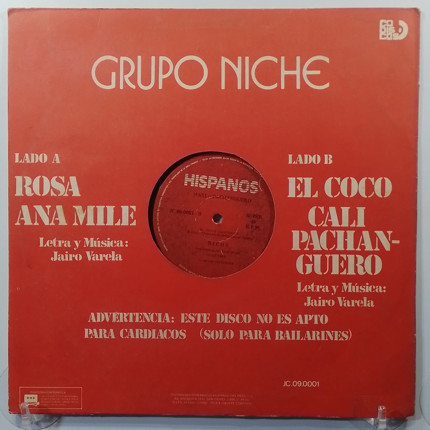maxi single 12" grupo niche Maxi Pachanguero made peru 1986 salsa