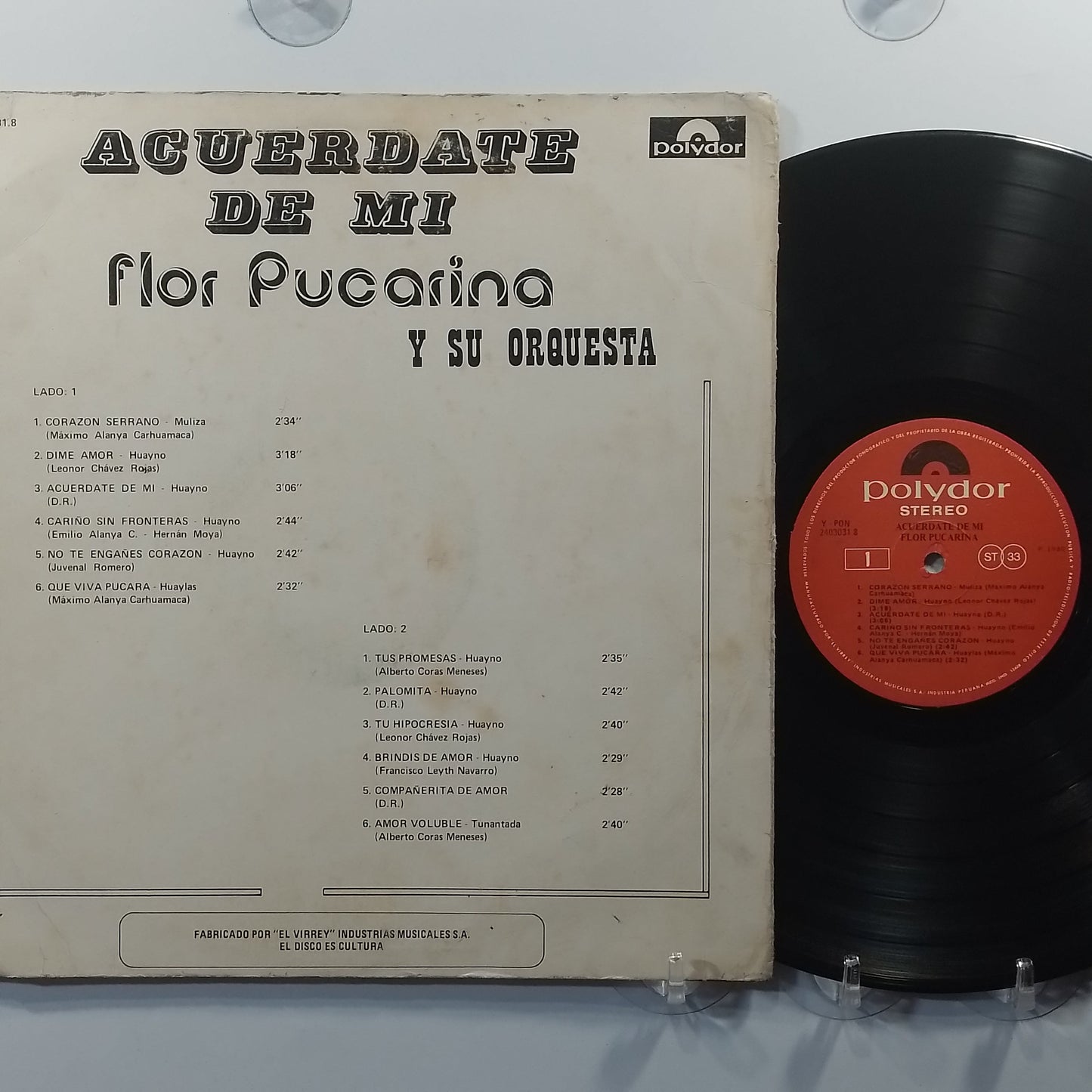 lp Flor Pucarina Acuerdate De Mi made peru 1980 huayno folk