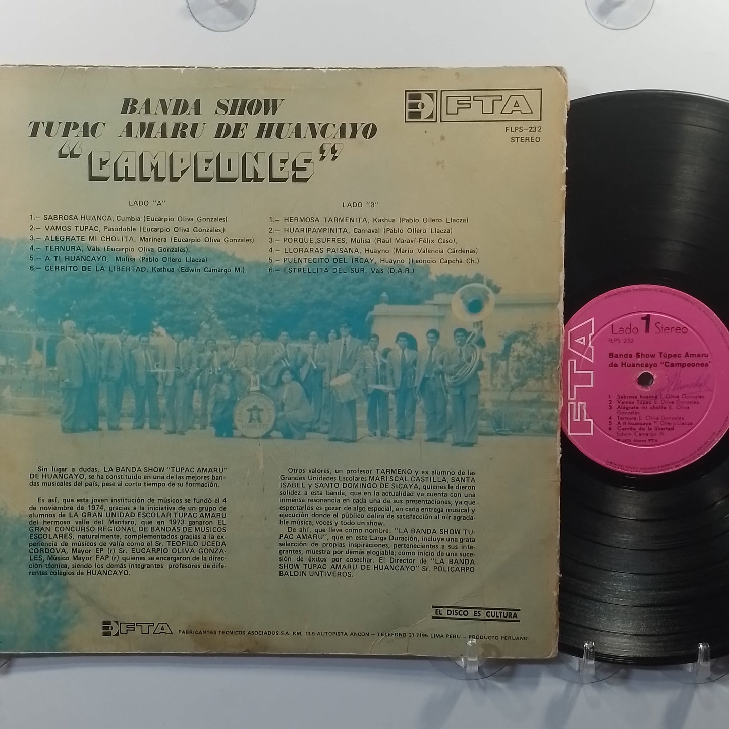 lp banda show tupac amaru de huancayo campeones made peru 1975 huayno folk