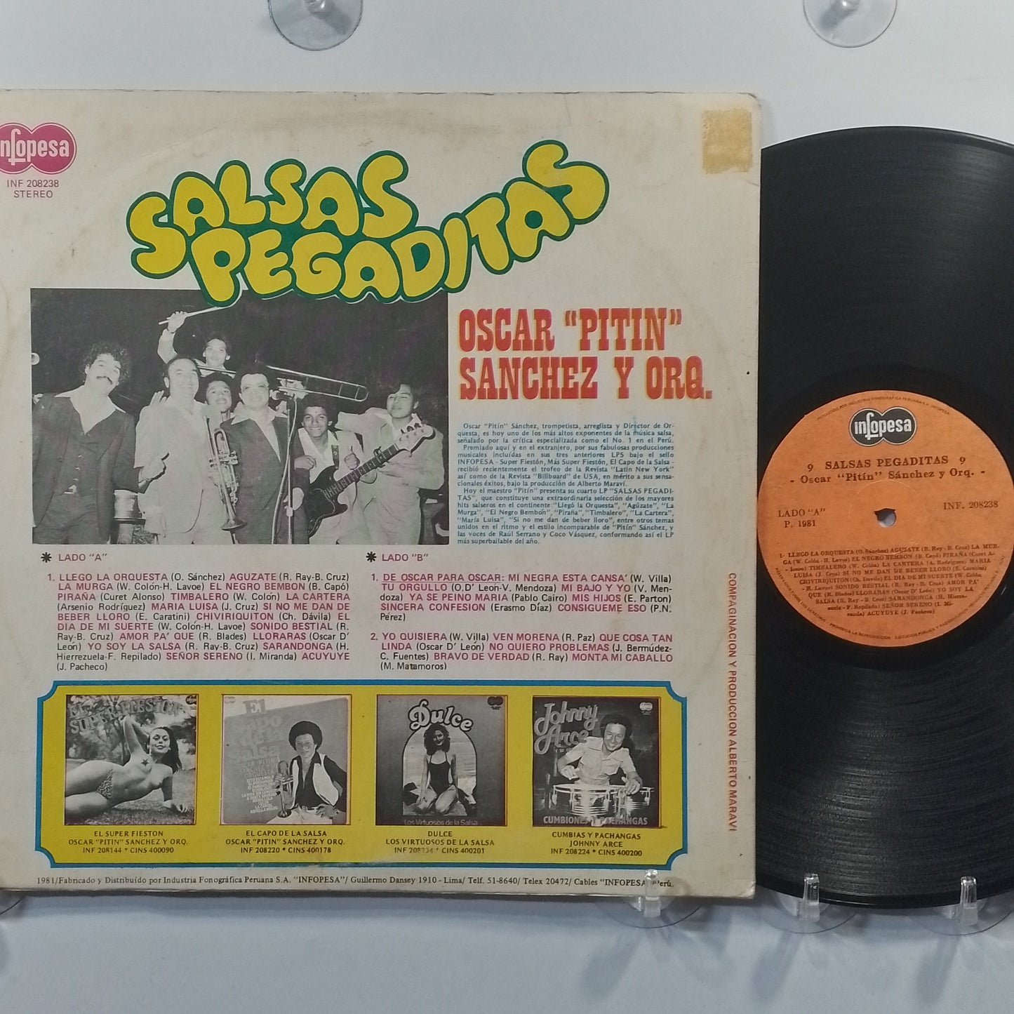 lp Oscar Pitin Sanchez Y Su Orq Hoy Salsas Pegaditas made peru 1981 salsa