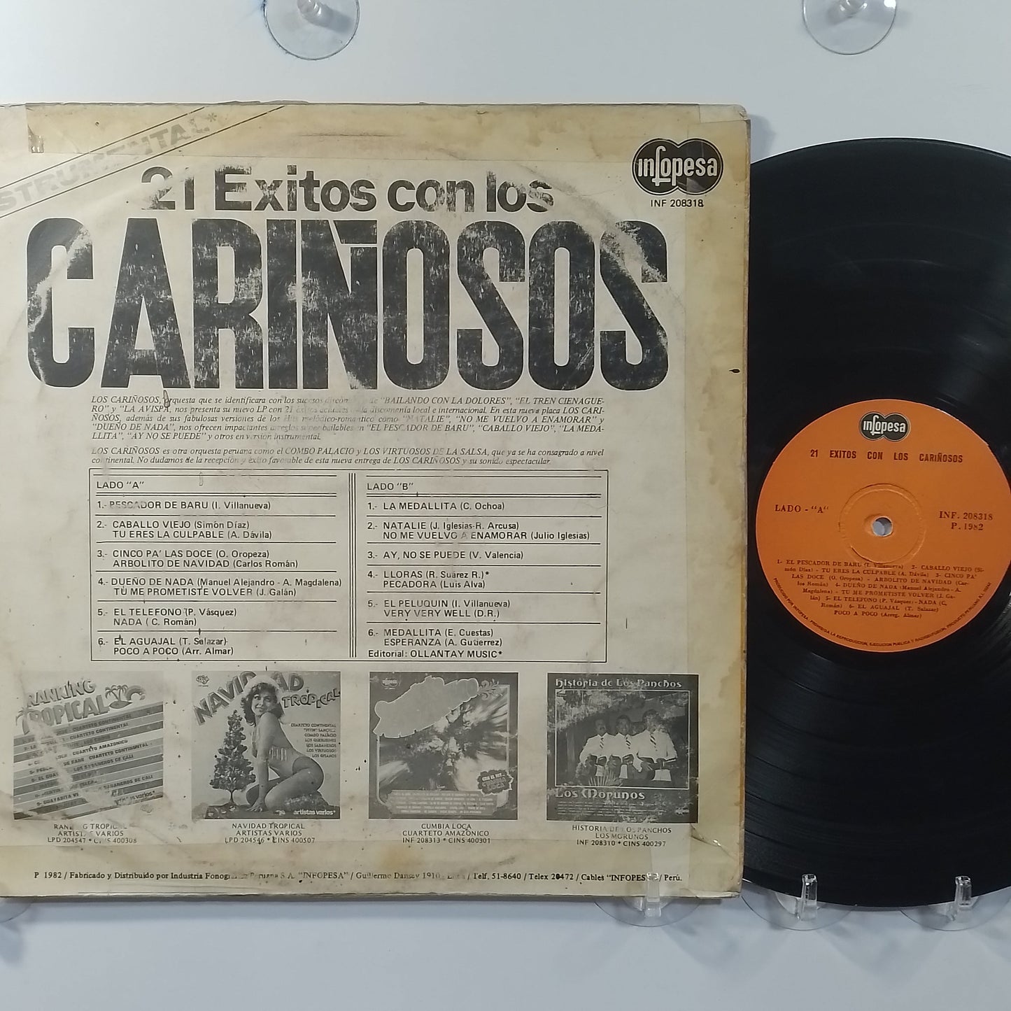 lp Los Cariñosos 21 Exitos Con Los Cariñosos Instrumental made peru 1982 latin cumbia