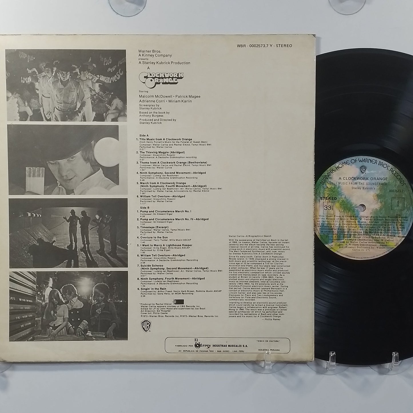 lp A Clockwork Orange Stanley Kubrick's made peru 1972 soundtrack