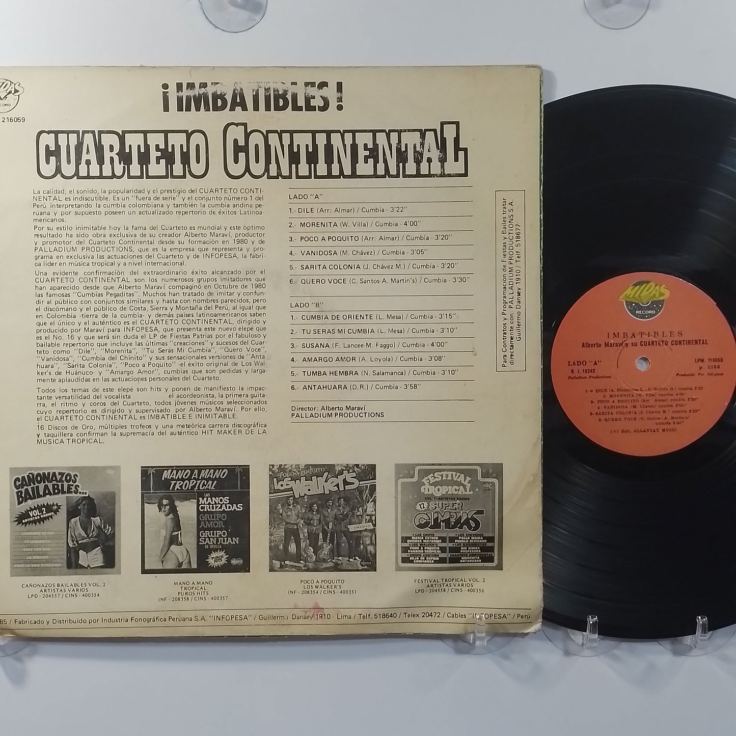 lp Cuarteto Continental Imbatibles made peru 1985 latin cumbia