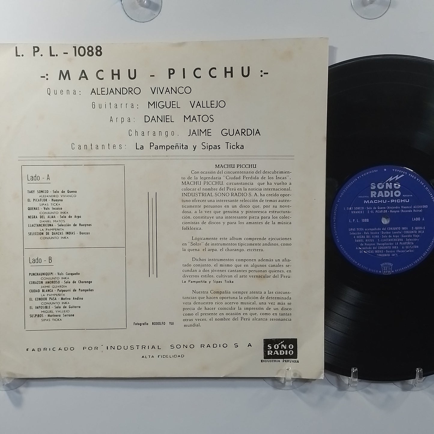 lp Machu Picchu La Pampeñita Sipas Ticka Alejandro Vivanco varios made peru 1961 andean folk
