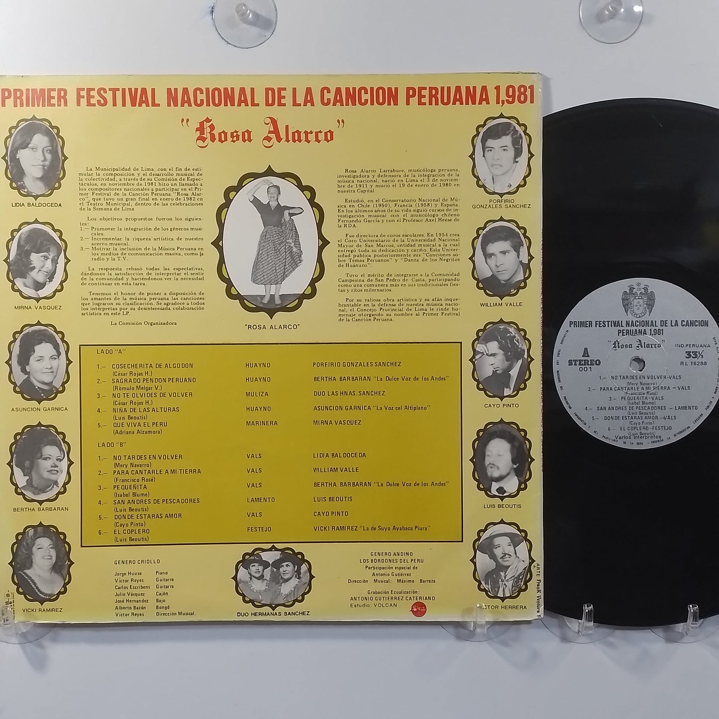 lp primer festival de la cancion peruana 1981 porfirio gonzales bertha barbaran lidia baldoceda varios made peru 1981 huayno vals folk