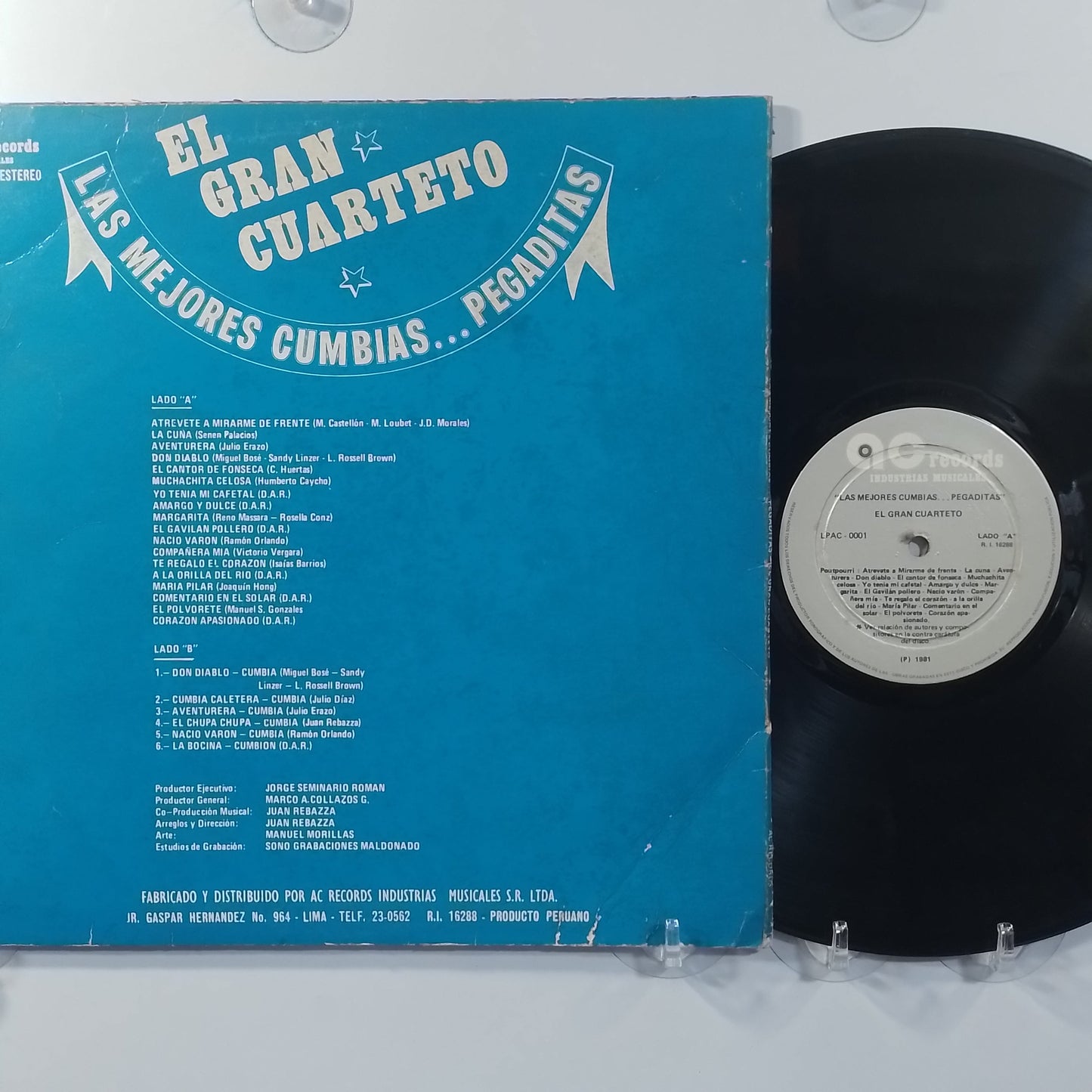 lp El Gran Cuarteto Las Mejores Cumbias Pegaditas made peru 1981 latin cumbia