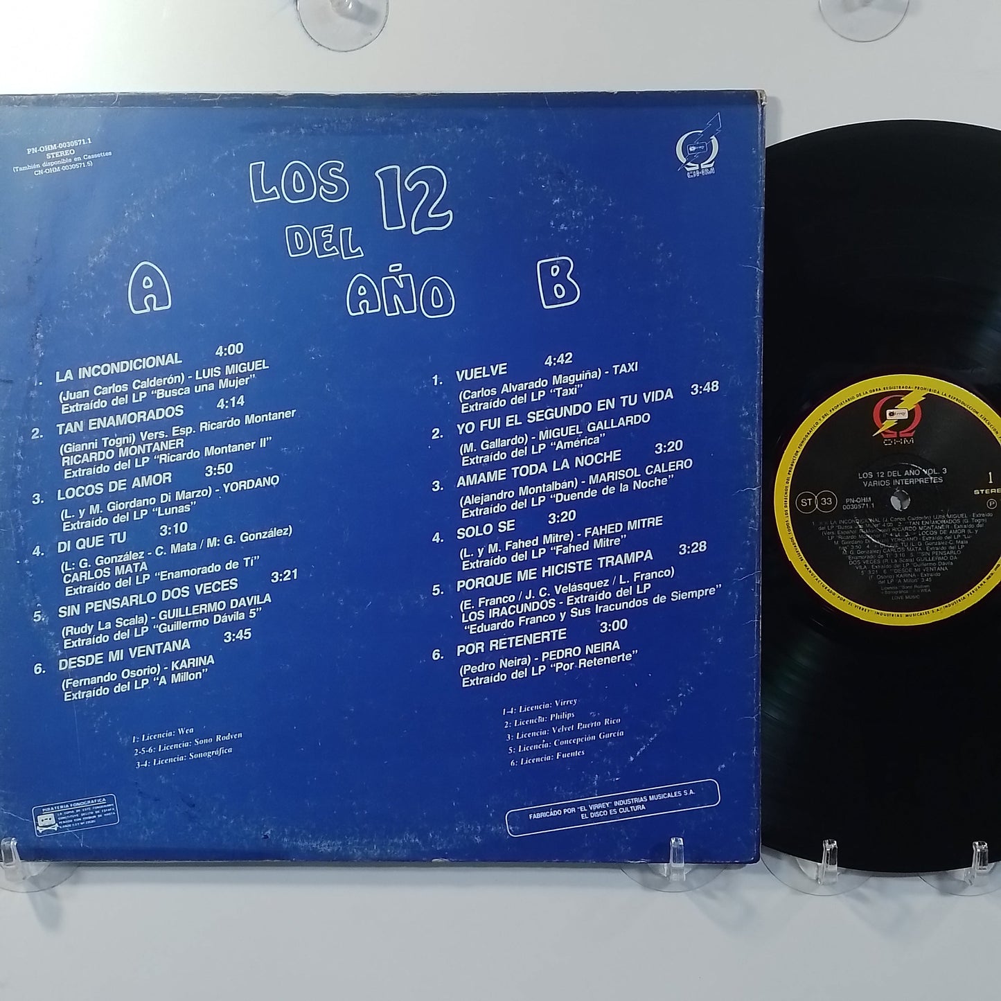 lp los 12 del año vol 3 luis miguel yordano carlos mata varios made peru 1989 latin pop