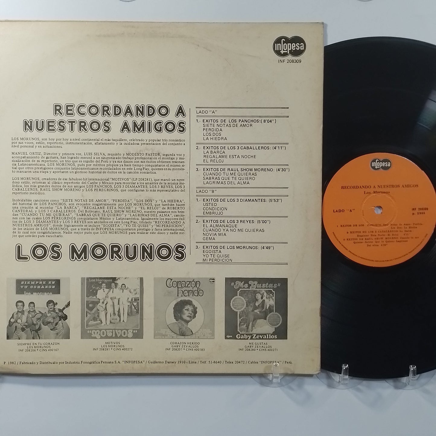 lp los morunos Recordando A Nuestros Amigos made peru 1982 latin bolero