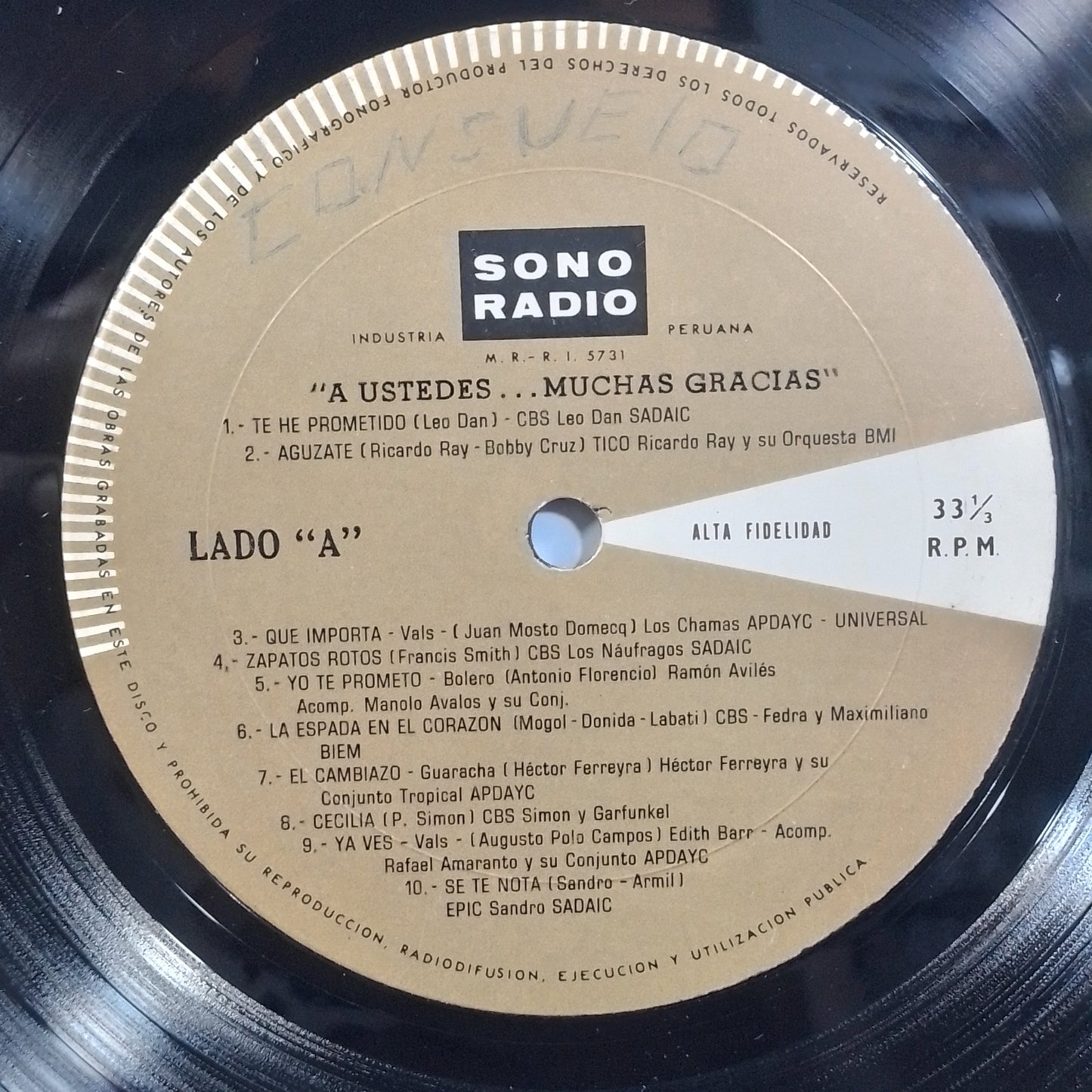 lp a ustedes muchas gracias hector ferreyra simon & garfunkel santana varios made peru 1969 promocional folk rock