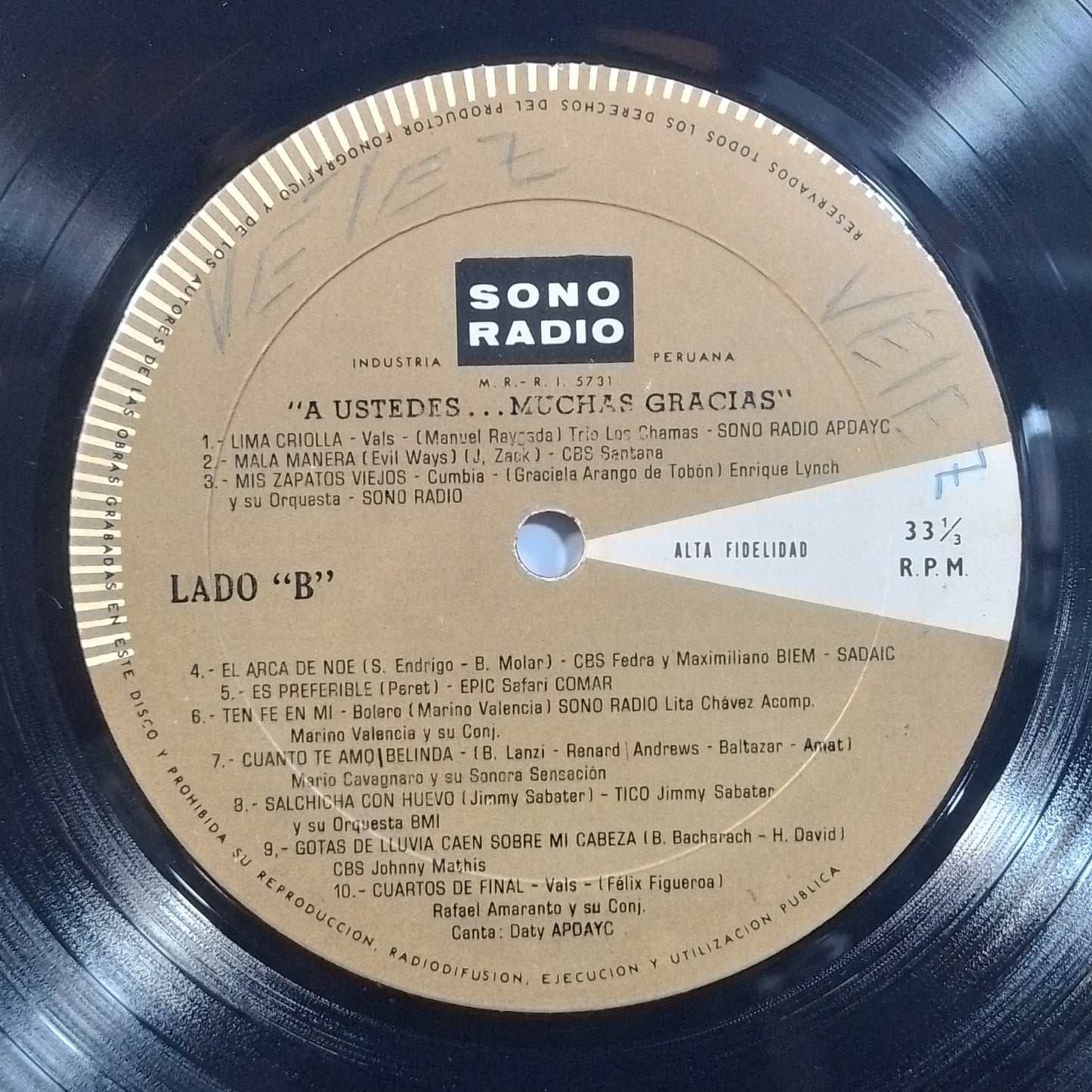 lp a ustedes muchas gracias hector ferreyra simon & garfunkel santana varios made peru 1969 promocional folk rock