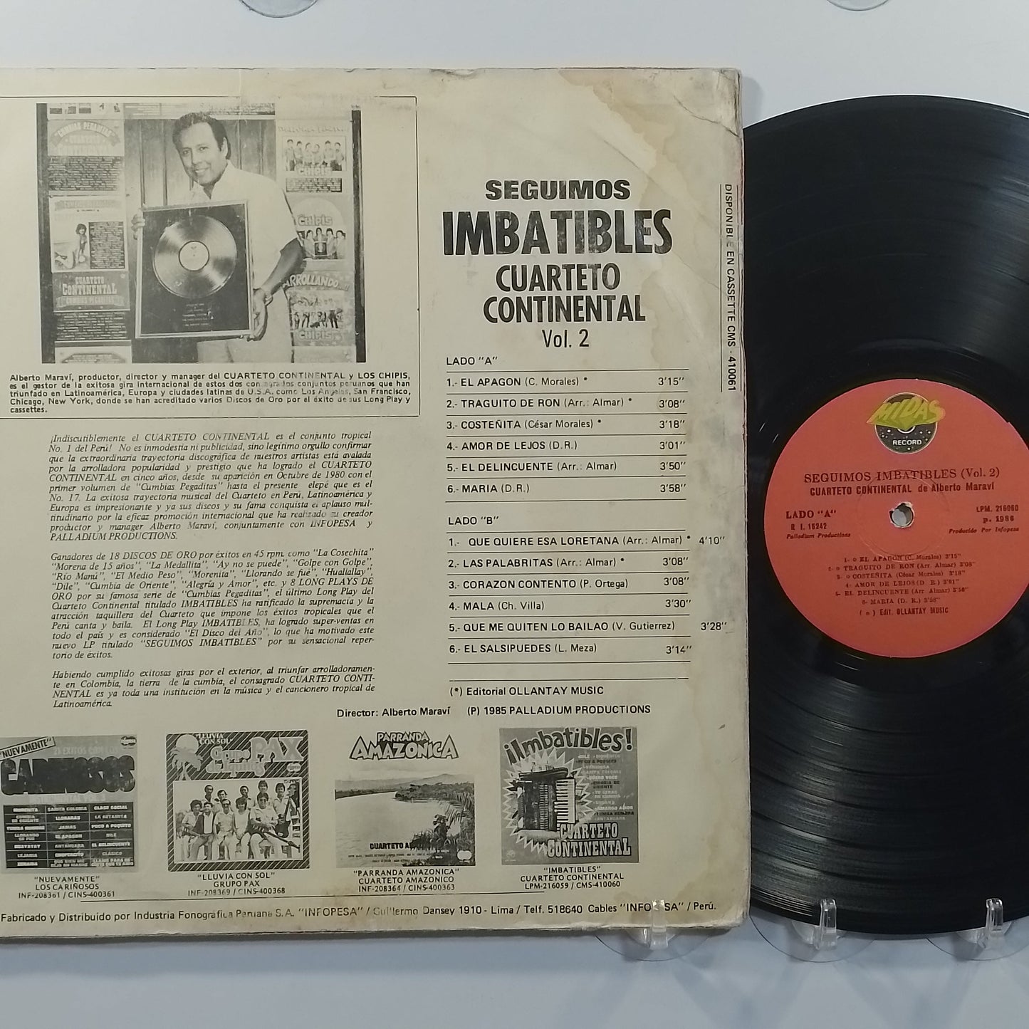 lp Cuarteto Continental Imbatibles vol 2 made peru 1985 latin cumbia