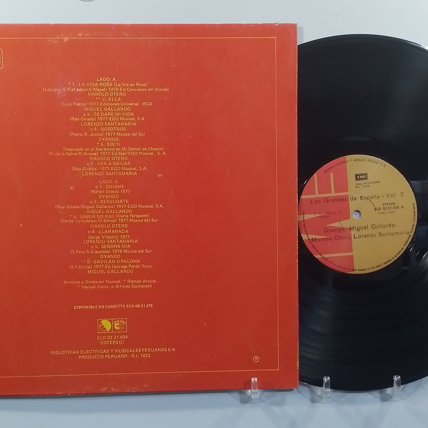 lp Los Grandes De España vol 2 dyango miguel gallardo manolo otero y lorenzo santa maria made peru 1976 balada pop latin