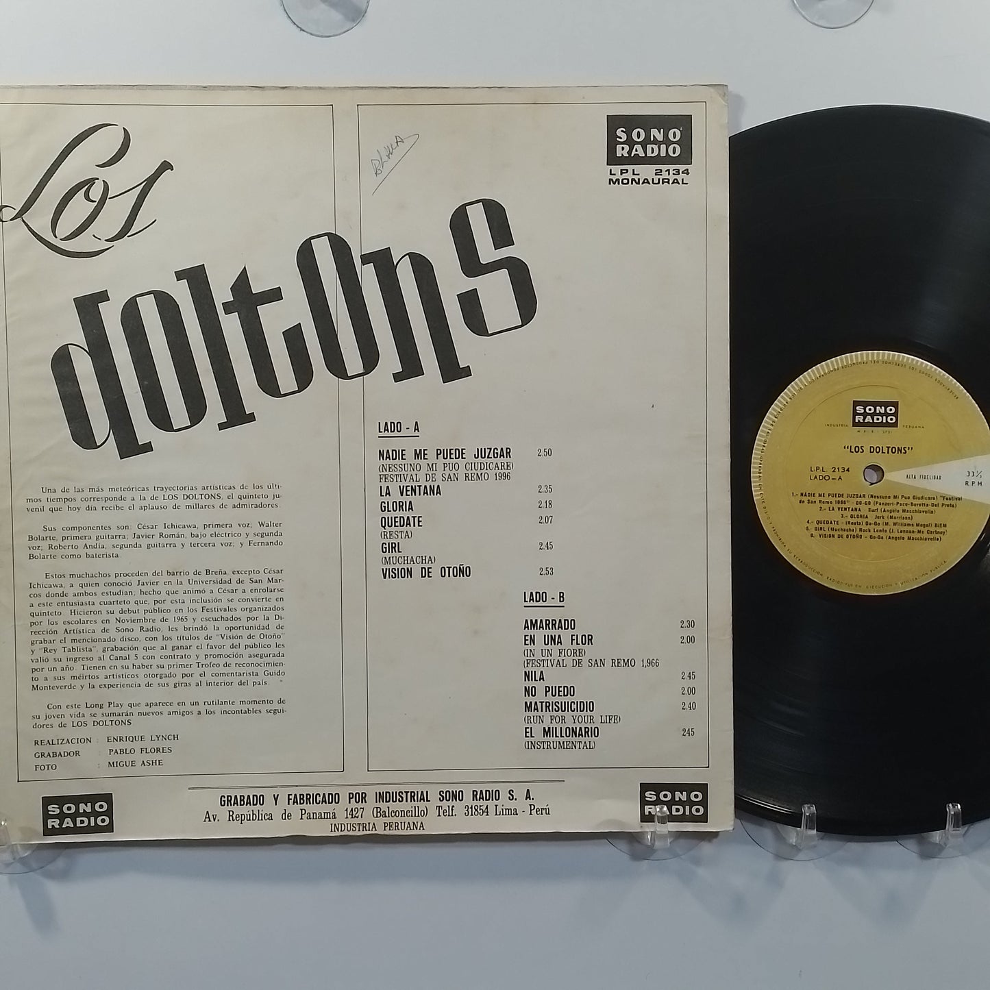 lp Los Doltons Los Doltons made peru 1966 latin rock