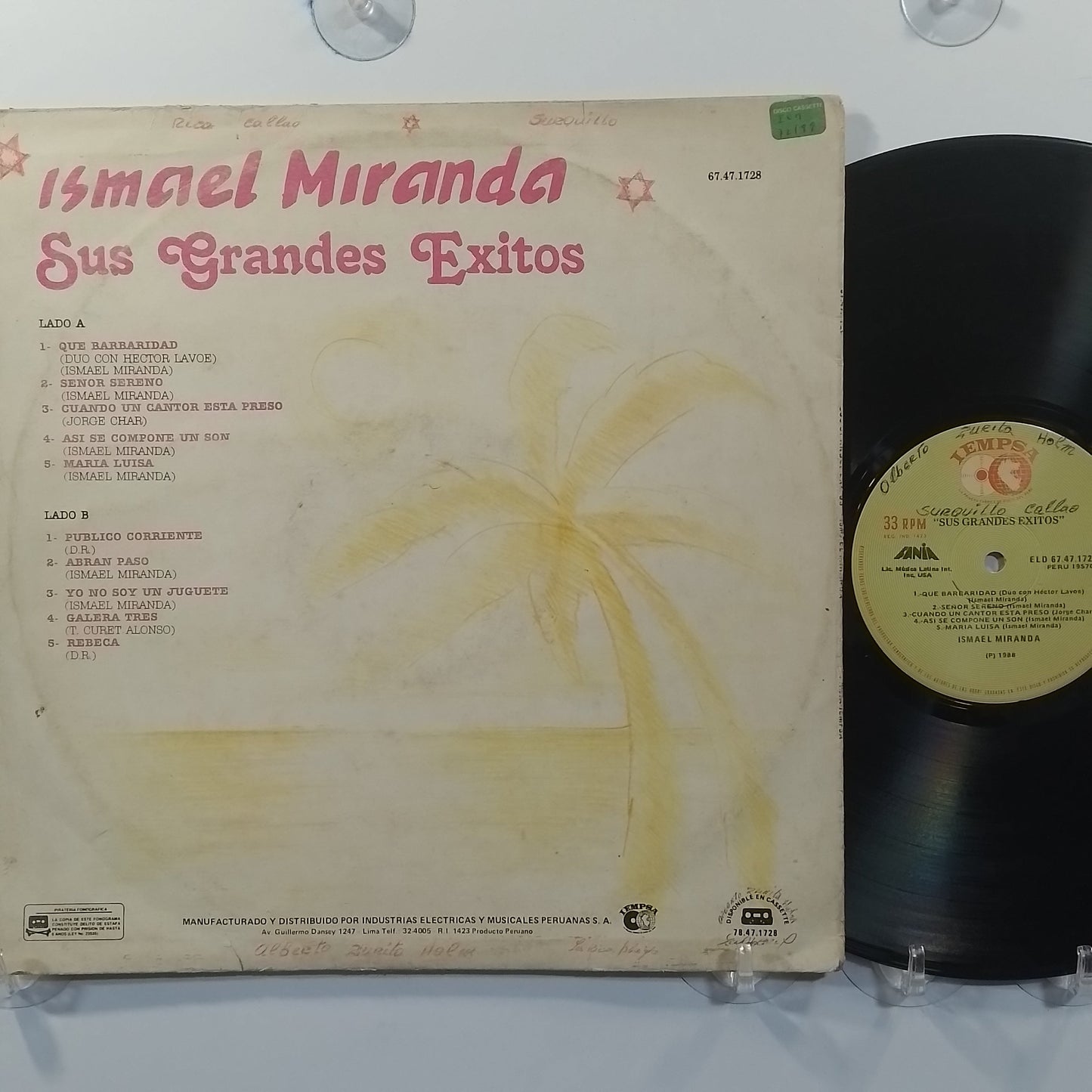 lp Ismael Miranda Sus Grandes Exitos made peru 1988 salsa