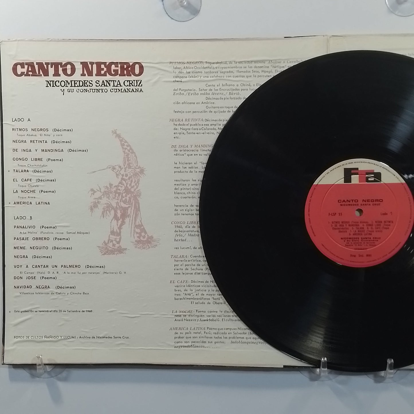 lp Nicomedes Santa Cruz Y Su Conjunto Cumanana Canto Negro made peru 1968 gatefold afro lando folk